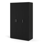 Pepe Wardrobe with 3 Doors in Black 