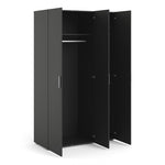 Pepe Wardrobe with 3 Doors in Black 