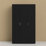 Pepe Wardrobe with 3 Doors in Black 