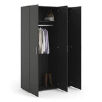 Pepe Wardrobe with 3 Doors in Black 