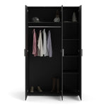 Pepe Wardrobe with 3 Doors in Black 
