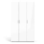 Pepe Wardrobe with 3 Doors in Oak with White High Gloss 