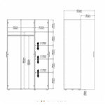 Pepe Wardrobe with 3 Doors in White 