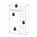 Pepe Wardrobe with 3 Doors in White 