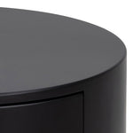 Polo Round Bedside Table in Black 