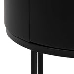 Polo Round Bedside Table in Black 