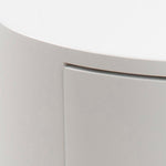 Polo Round Bedside Table in White and Black 