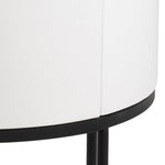 Polo Round Bedside Table in White and Black 