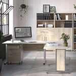 Prima Bookcase 1 Shelf With 2 Drawers + 2 File Drawers In Oak 