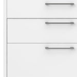 Prima Bookcase 1 Shelf With 2 Drawers + 2 File Drawers In White 