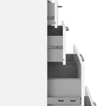 Prima Bookcase 1 Shelf With 2 Drawers + 2 File Drawers In White 