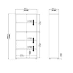 Prima Bookcase 1 Shelf With 2 Drawers + 2 File Drawers In White 