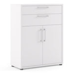 Prima Bookcase 1 Shelf With 2 Drawers And 2 Doors In White 