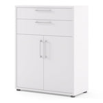 Prima Bookcase 1 Shelf With 2 Drawers And 2 Doors In White 