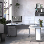 Prima Bookcase 1 Shelf With 2 Drawers And 2 Doors In White 