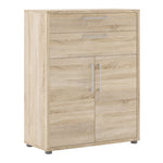 Prima Bookcase 1 Shelf with 2 Drawers and 2 Doors in Oak 