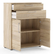 Prima Bookcase 1 Shelf with 2 Drawers and 2 Doors in Oak 