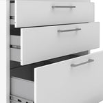Prima Bookcase 2 Shelves With 2 Drawers + 2 File Drawers In White 