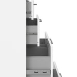 Prima Bookcase 2 Shelves With 2 Drawers + 2 File Drawers In White 