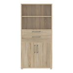 Prima Bookcase 2 Shelves With 2 Drawers And 2 Doors In Oak 