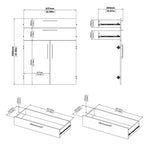 Prima Bookcase 2 Shelves With 2 Drawers And 2 Doors In Oak 