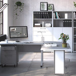 Prima Bookcase 2 Shelves With 2 Drawers And 2 Doors In White 