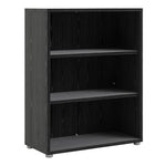 Prima Bookcase 2 Shelves in Black woodgrain 