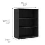 Prima Bookcase 2 Shelves in Black woodgrain 