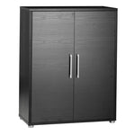 Prima Bookcase 2 Shelves with 2 Doors in Black woodgrain 