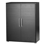 Prima Bookcase 2 Shelves with 2 Doors in Black woodgrain 