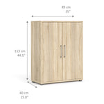 Prima Bookcase 2 Shelves with 2 Doors in Oak 