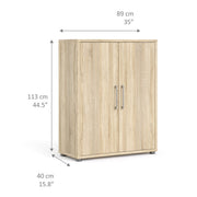 Prima Bookcase 2 Shelves with 2 Doors in Oak 