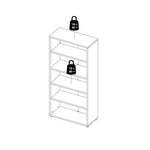 Prima Bookcase 3 Shelves With 2 Drawers And 2 Doors In Black Woodgrain 