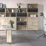 Prima Bookcase 3 Shelves With 2 Drawers And 2 Doors In Oak 