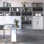 Prima Bookcase 3 Shelves With 2 Drawers And 2 Doors In White 