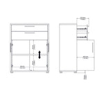 Prima Bookcase 3 Shelves With 2 Drawers And 2 Doors In White 