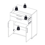 Prima Bookcase 3 Shelves With 2 Drawers And 2 Doors In White 