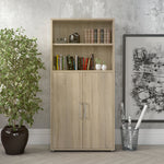 Prima Bookcase 3 Shelves with 2 Doors in Oak 