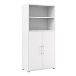 Prima Bookcase 3 Shelves with 2 Doors in White 