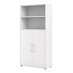 Prima Bookcase 3 Shelves with 2 Doors in White 