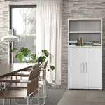 Prima Bookcase 3 Shelves with 2 Doors in White 