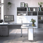 Prima Bookcase 3 Shelves with 2 Doors in White 