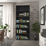Prima Bookcase 5 Shelves in Black woodgrain 