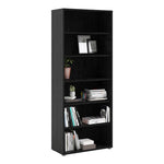 Prima Bookcase 5 Shelves in Black woodgrain 