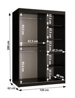 Ramiro II Sliding Door Wardrobe 120cm 