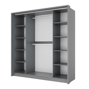 Ribble 210cm Bi-folding 4 Door Sliding Wardrobe Lava with Mirror 