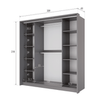 Ribble 210cm Bi-folding 4 Door Sliding Wardrobe Lava with Mirror 