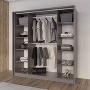 Ribble 210cm Bi-folding 4 Door Sliding Wardrobe Lava with Mirror 