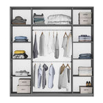 Riley 200cm Sliding Door Wardrobe White 