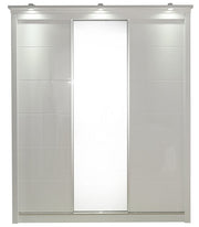 Rosy 180cm High Gloss 3 Door Sliding Wardrobe White + Mirror 